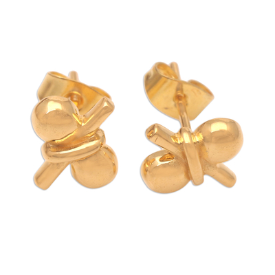 Stud Earrings in 18k Gold Plate