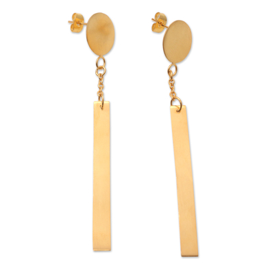 Artisan Crafted Gold-Plated Dangle Earrings