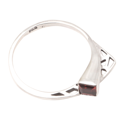 Sterling Silver and Garnet Wrap Ring from Bali