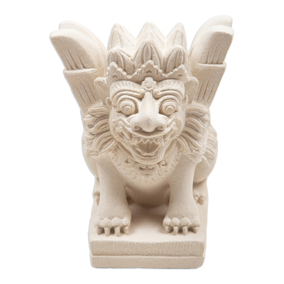 Handcrafted Sandstone Statuette Lion Statuette