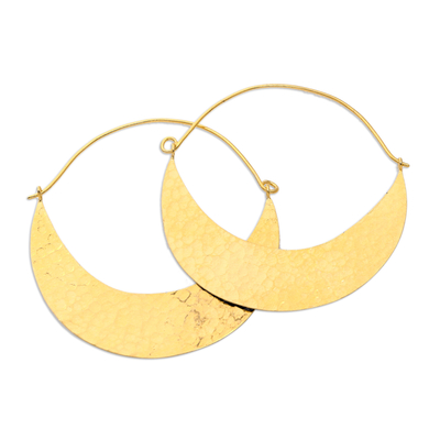 Hand Crafted Gold-Plated Hoop Earrings from Indonesia