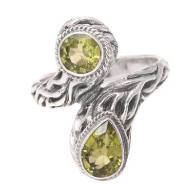 Faceted Peridot Cocktail Ring Made from Sterling Silver