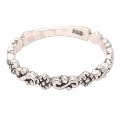 Artisan Handmade 925 Sterling Silver Band Ring from Bali