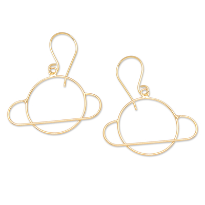 22k Gold-Plated Saturn Dangle Earrings from Bali