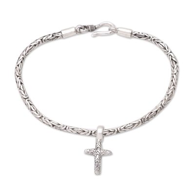 Balinese Handcrafted Bracelet with Cross Charm