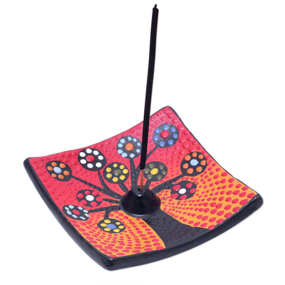 Ceramic Incense Holder Hand-painted in Indonesia
