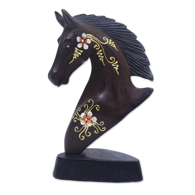 Horse Wood Figurine Hand-carved & Hand-painted in Indonesia
