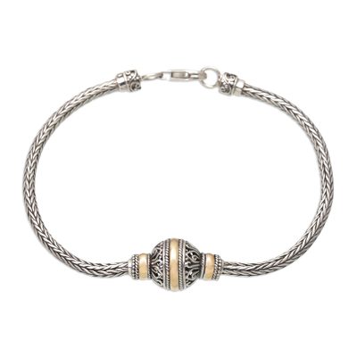 18k Gold-Accented Sterling Silver Pendant Bracelet from Bali