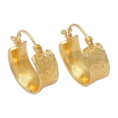 Balinese 18k Gold-Plated Modern Hoop Earrings