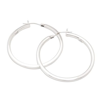 Sterling Silver Fashion Hoop Earrings Crafted in Bali