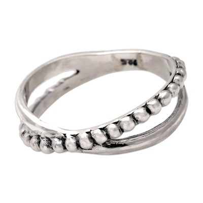Sterling Silver Band Ring in a Combination Finish