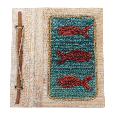Hand-Crafted Eco-Friendly Natural Fiber Fish-Themed Journal