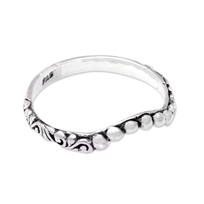 Traditional Sterling Silver Band Ring Crafted in Bali
