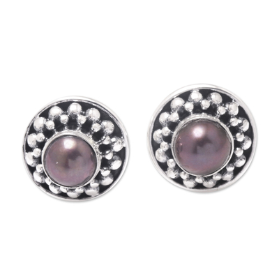Cultured Pearl and Sterling Silver Stud Earrings from Bali