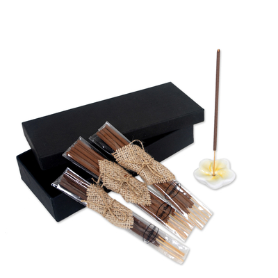 Aromatherapy Boxed Gift Set with 18 Incense Sticks & Holder