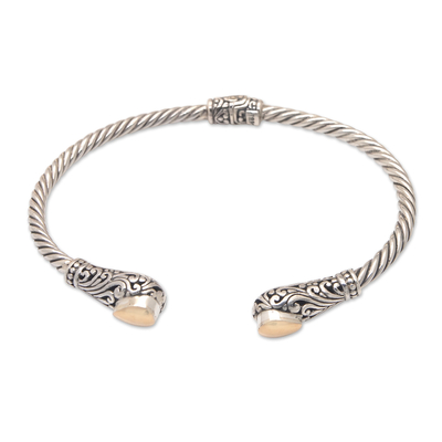 18k Gold-Accented Sterling Silver Cuff Bracelet from Bali