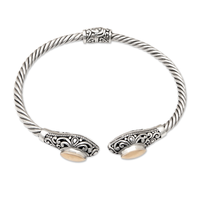 18k Gold-Accented Cuff Bracelet with Classic Motifs