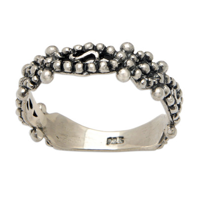 Sterling Silver Band Ring in a Combination Finish from Bali