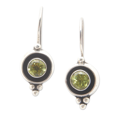 Natural Peridot Drop Earrings Made from Sterling Silver