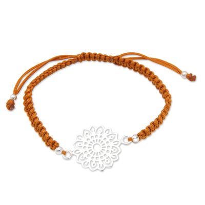 Mandala Honey Macrame Bracelet with Polished Pendant