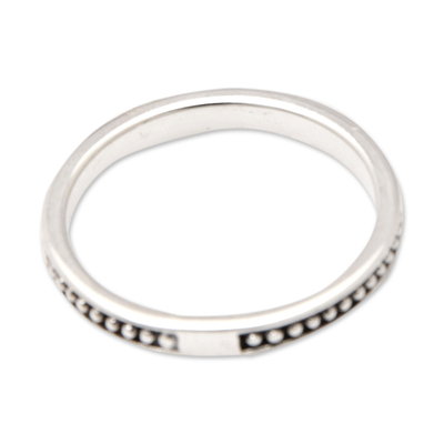 Classic Oxidized and High-Polished Sterling Silver Band Ring