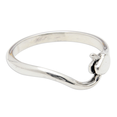 High-Polished Snake-Shaped Sterling Silver Band Ring