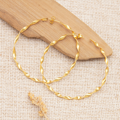 High-Polished 18k Gold-Plated Brass Half-Hoop Earrings