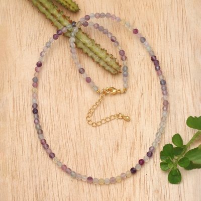 18k Gold-Accented Fluorite Beaded Necklace from Bali