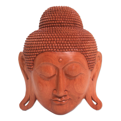 Mahogany Wood Mask of Buddha