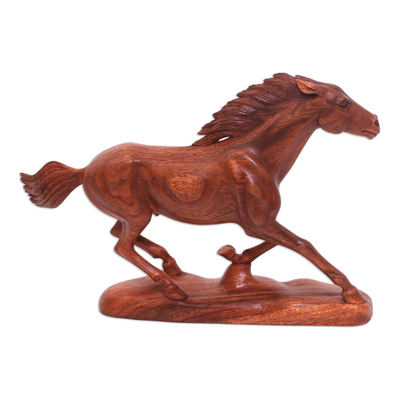 Wood Horse Statuette