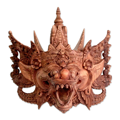 Balinese Handmade Cultural Protective Dragon Wood Mask