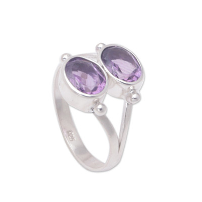 Amethyst Handcrafted Silver Ring
