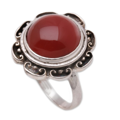 Carnelian solitaire ring
