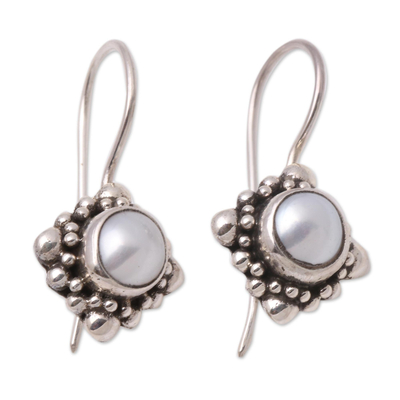 Pearl Sterling Silver Drop Earrings