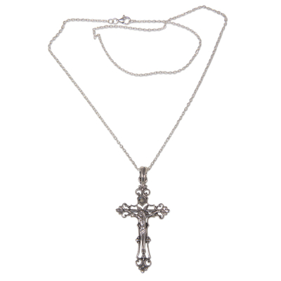 Sterling Silver Rainbow Moonstone Cross Necklace