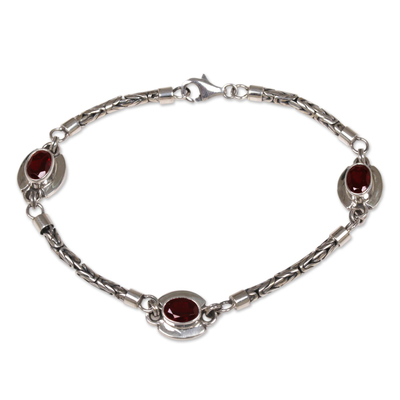 Garnet charm bracelet