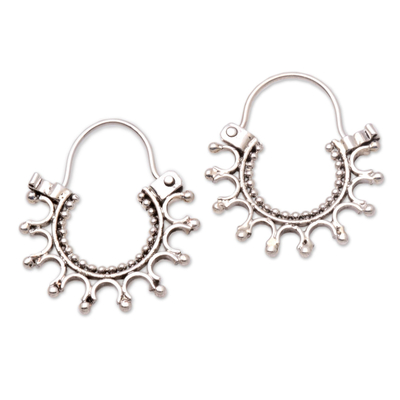 Artisan Crafted Sterling Silver Hoop Earrings