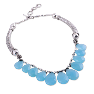 Sterling Silver Chalcedony Necklace from India