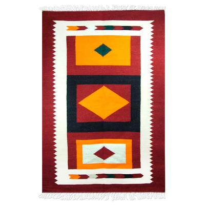 Wool Indian Area Rug (4x6)