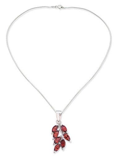 Garnet flower necklace