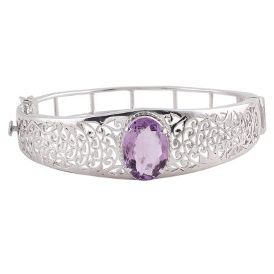 Amethyst wristband bracelet
