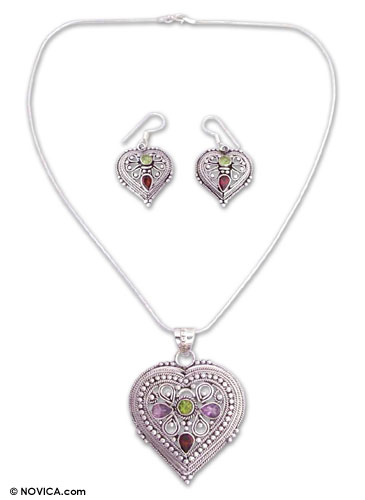Sterling Silver Necklace and Earrings Jewelry Set