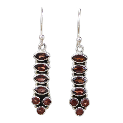 Handcrafted Sterling Silver and Garnet Earrings