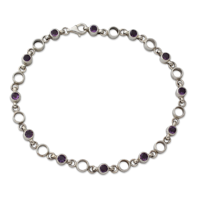 Fair Trade Jewelry Amethyst Sterling Silver Anklet
