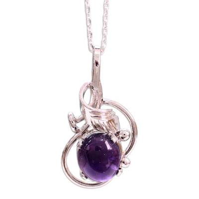 Handcrafted Sterling Silver Amethyst Pendant Necklace