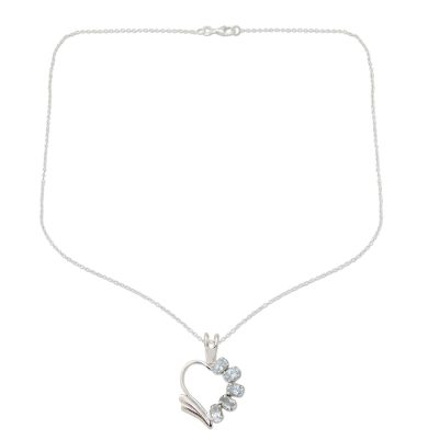 Blue Topaz Heart Necklace