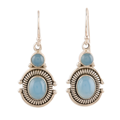 Artisan Crafted Sterling Silver and Chalcedony Earrings
