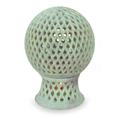 Jali Soapstone Candle Holder Handcrafted in India