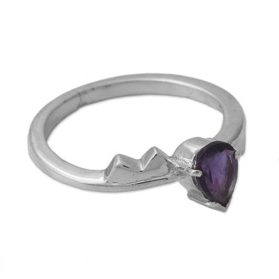 Amethyst Solitaire Ring from India