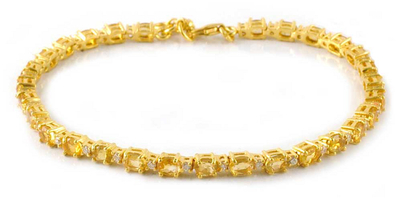 Gold vermeil citrine tennis bracelet
